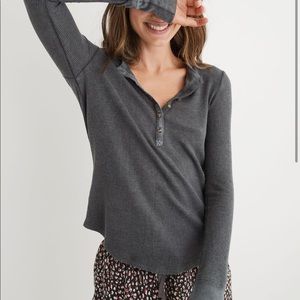 Aerie Henley waffle long sleeve t shirt